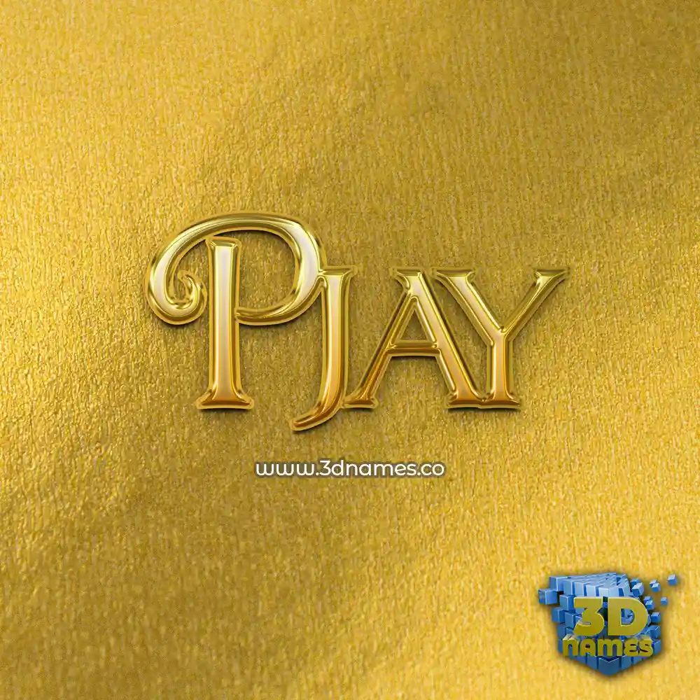 pjay in All Gold style - 3D name wallpaper