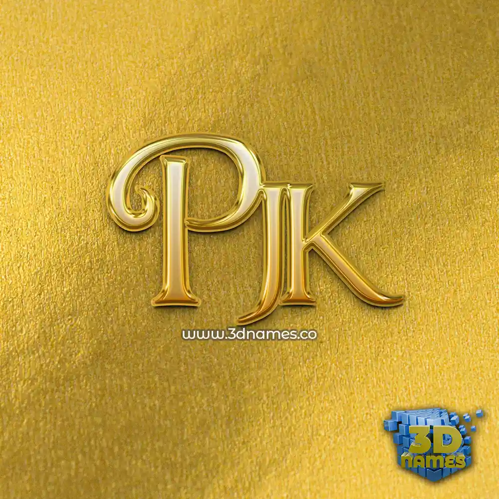 pjk in All Gold style - 3D name wallpaper