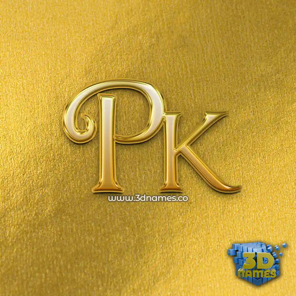 pk in All Gold style - 3D name wallpaper