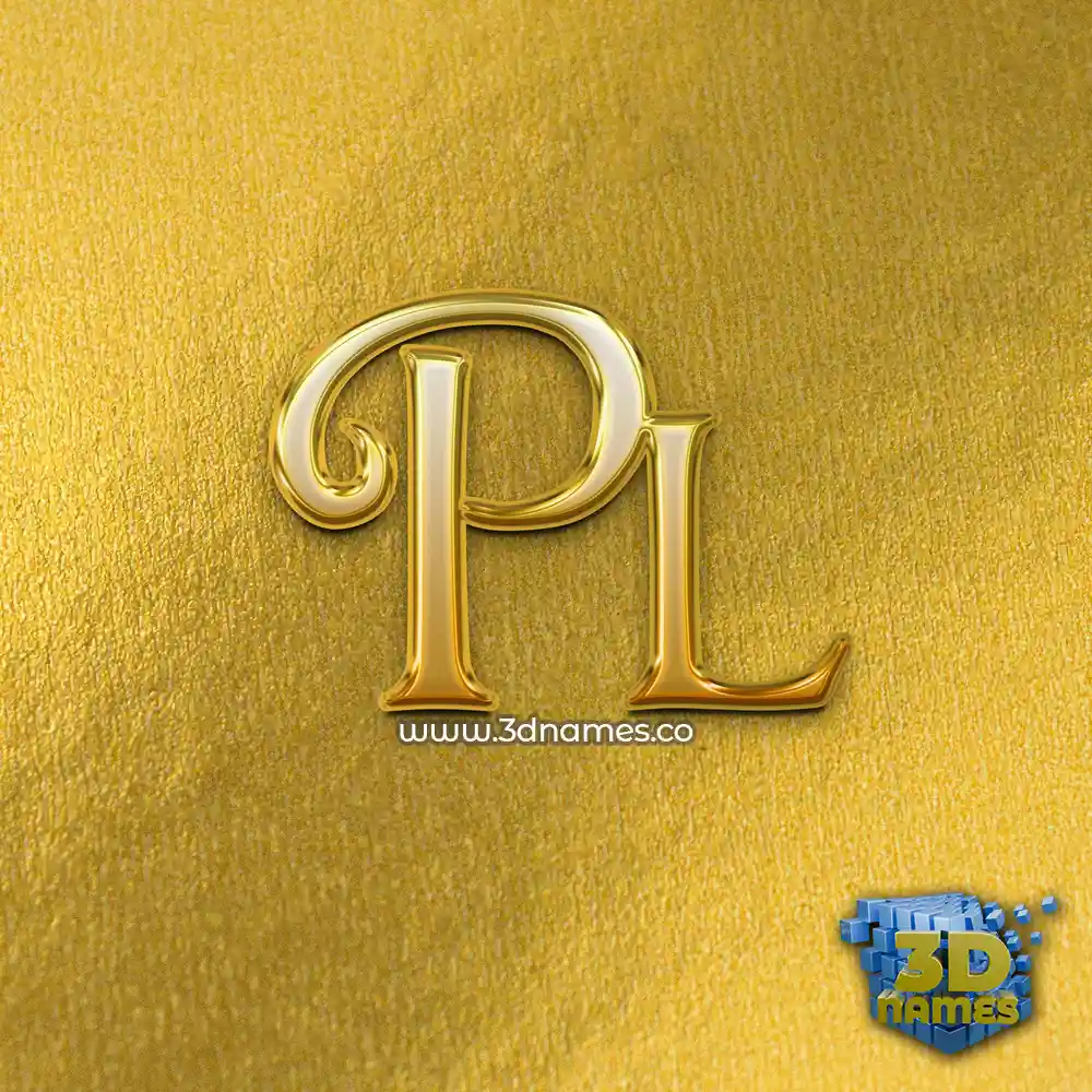 pl in All Gold style - 3D name wallpaper