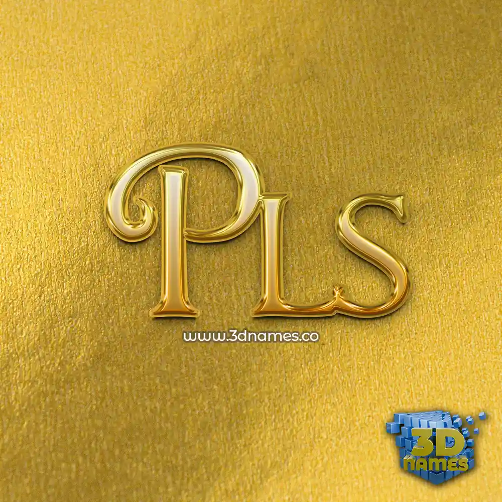 pls in All Gold style - 3D name wallpaper