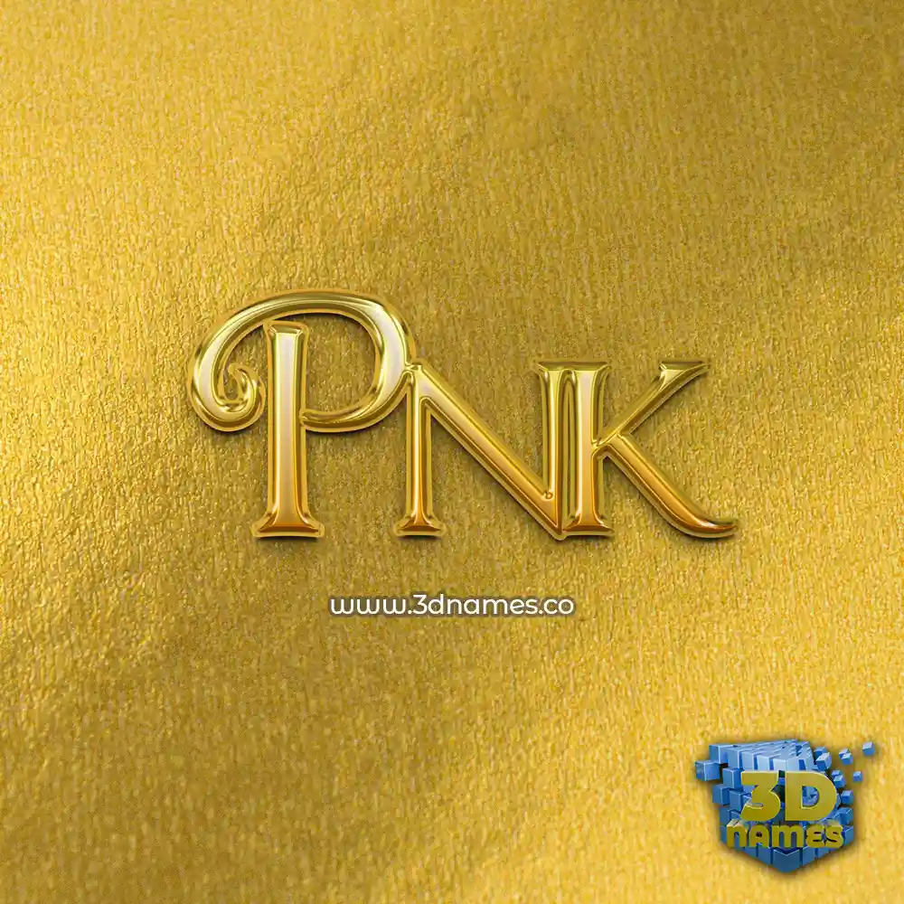 pnk in All Gold style - 3D name wallpaper