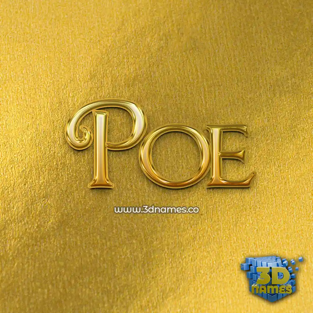 poe in All Gold style - 3D name wallpaper