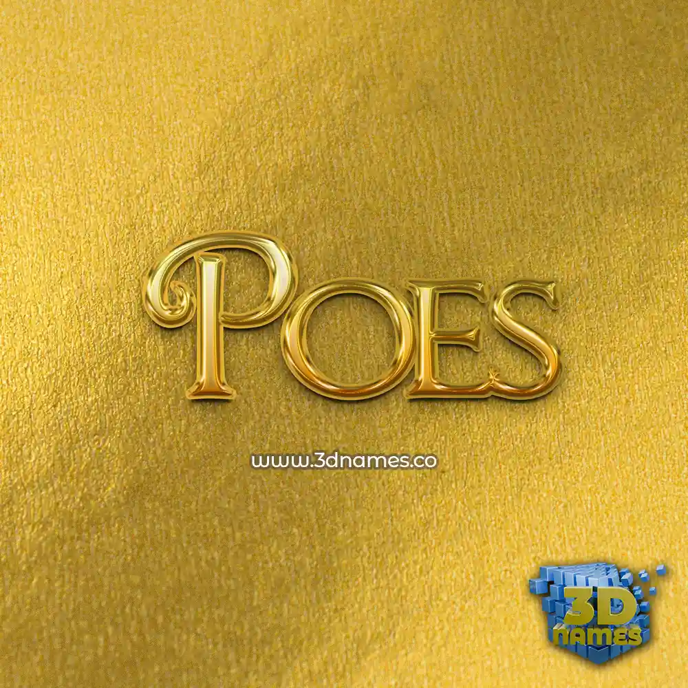 poes in All Gold style - 3D name wallpaper