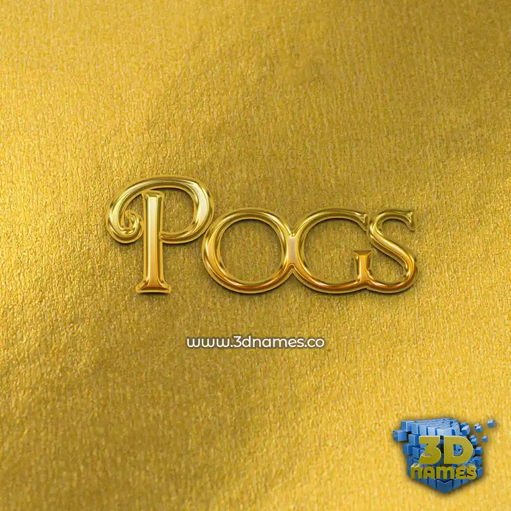 pogs in All Gold style - 3D name wallpaper