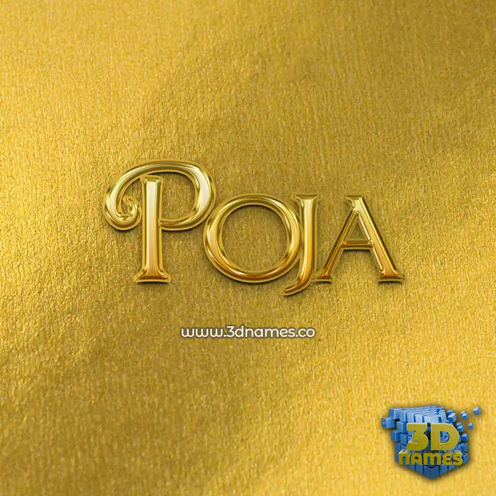 poja in All Gold style - 3D name wallpaper
