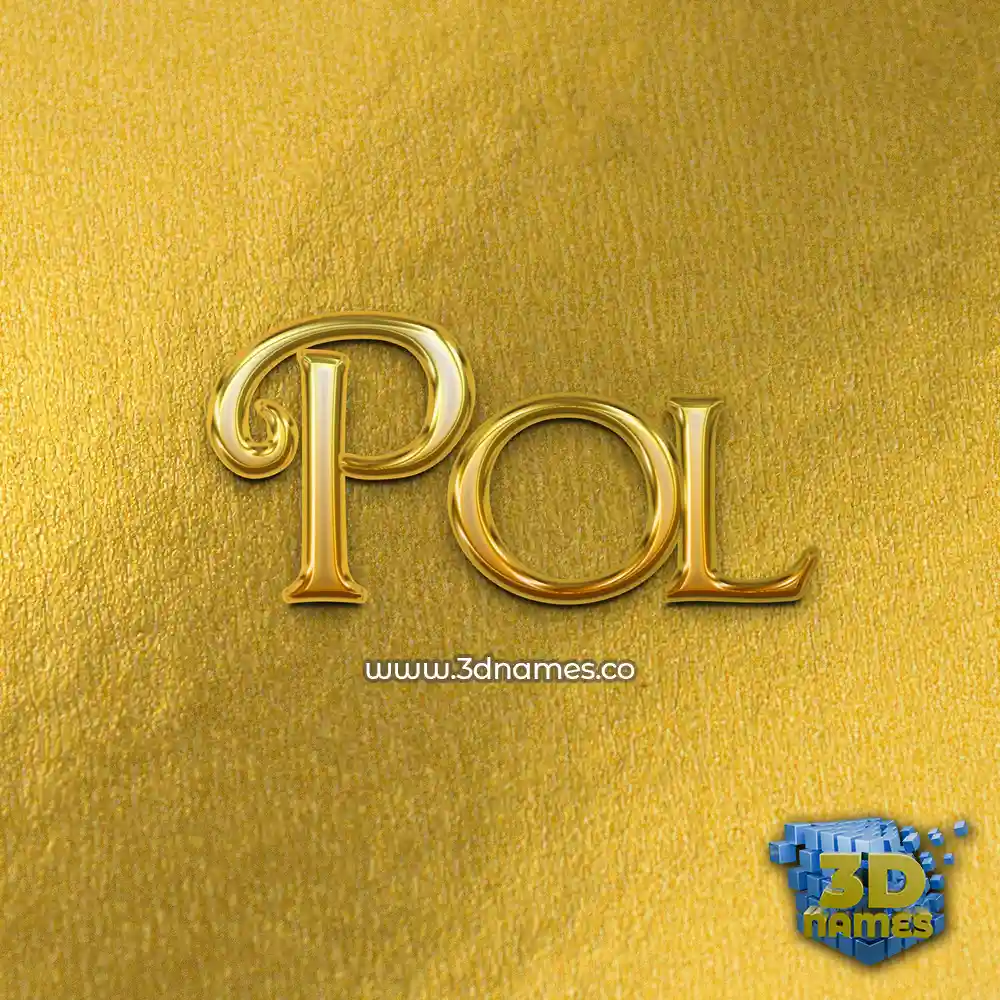 pol in All Gold style - 3D name wallpaper