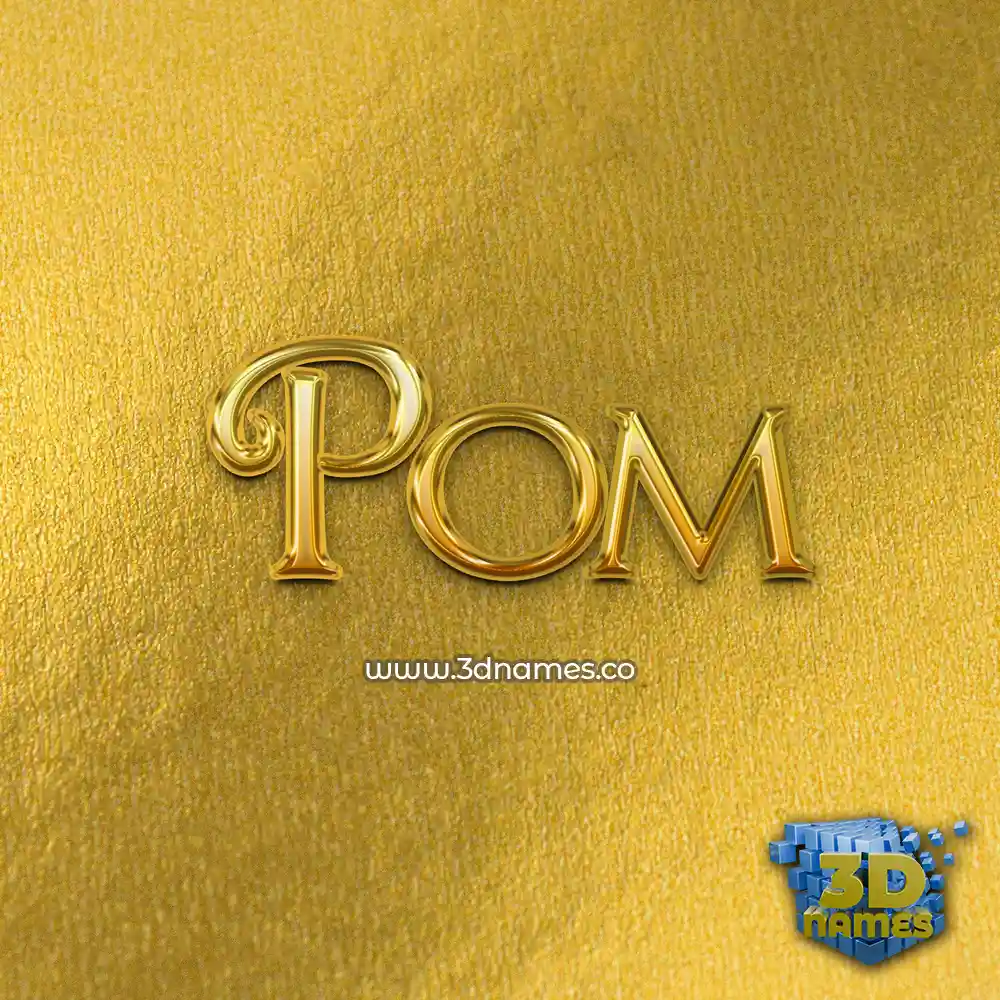 pom in All Gold style - 3D name wallpaper