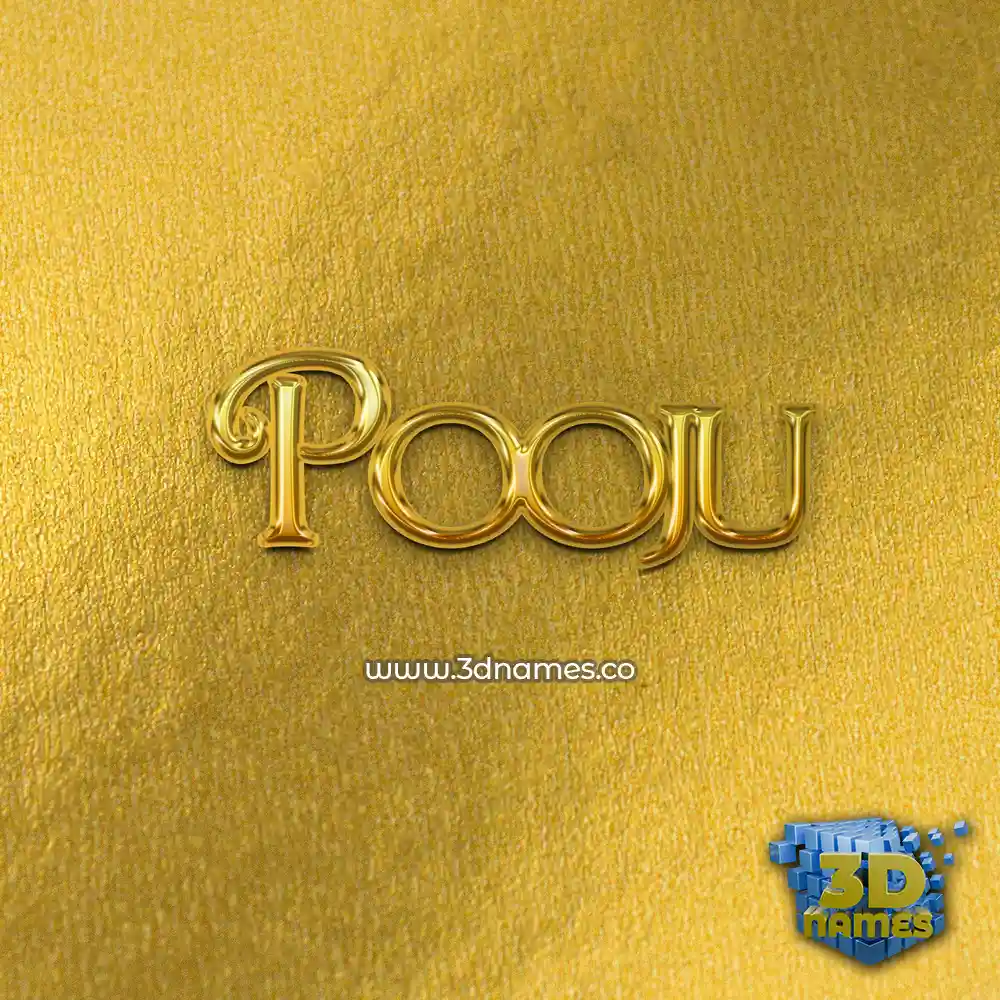 pooju in All Gold style - 3D name wallpaper