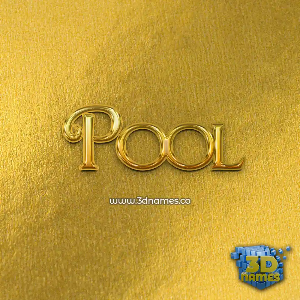 pool in All Gold style - 3D name wallpaper