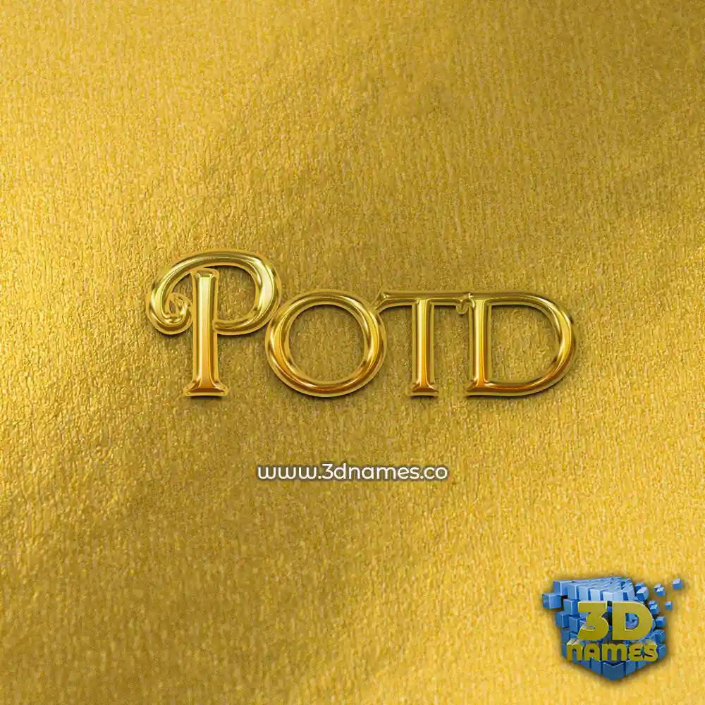 potd in All Gold style - 3D name wallpaper