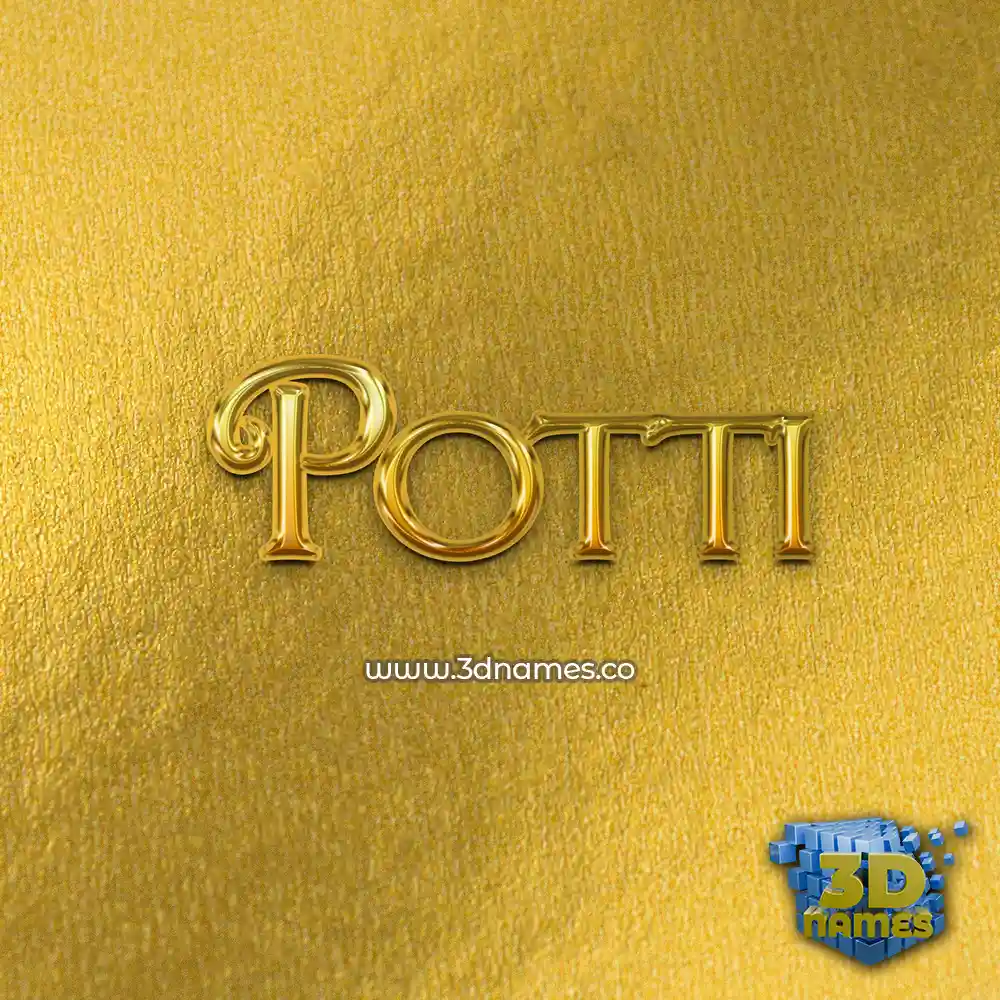 potti in All Gold style - 3D name wallpaper