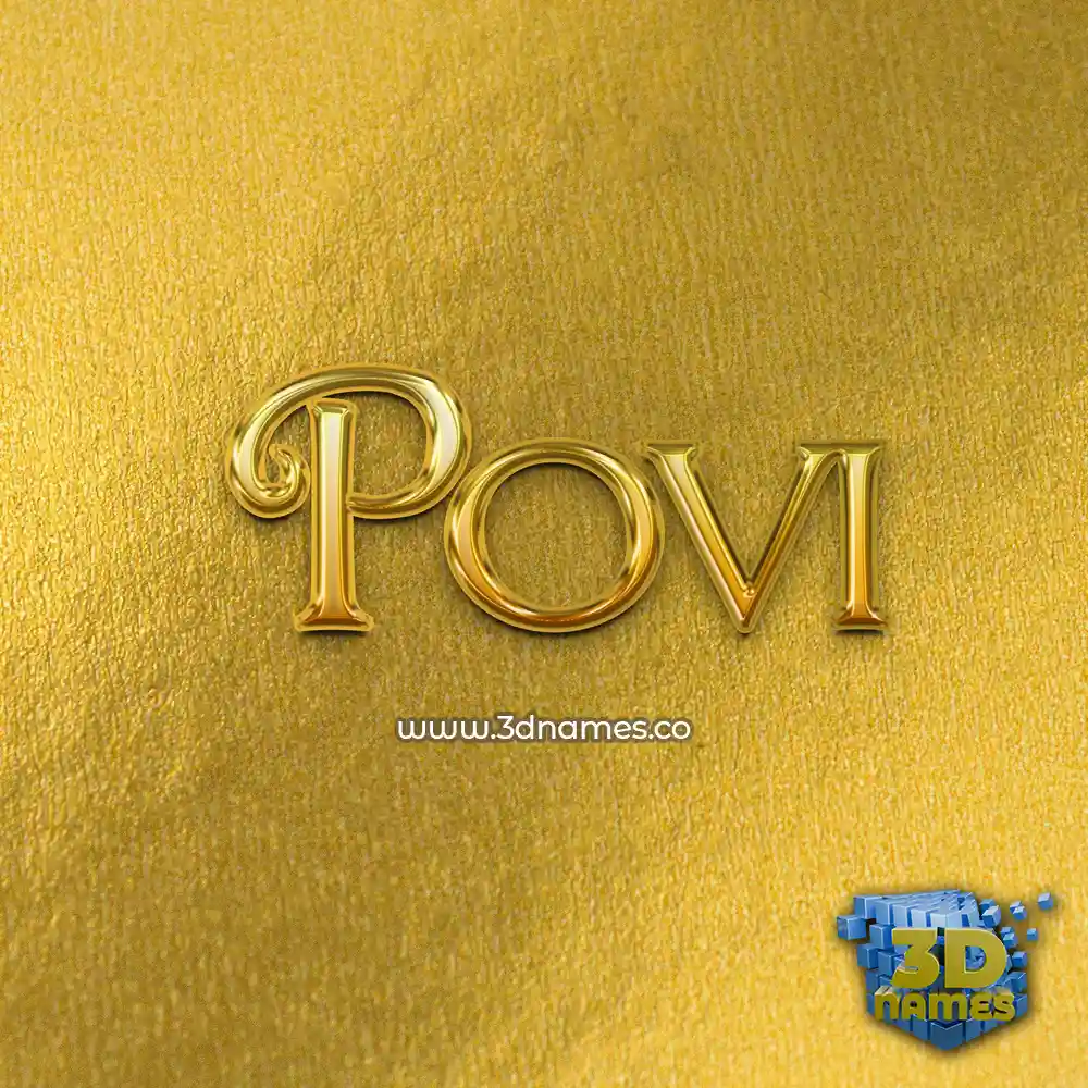 povi in All Gold style - 3D name wallpaper