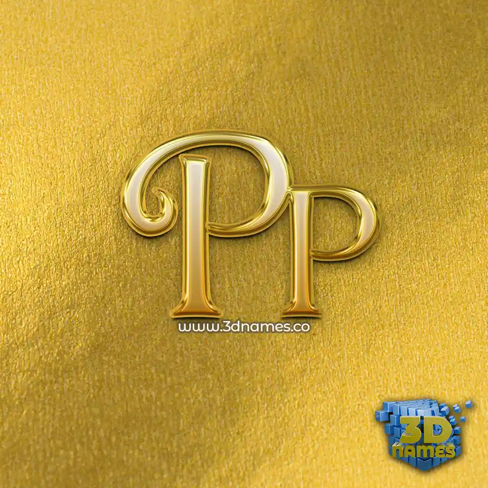 pp in All Gold style - 3D name wallpaper