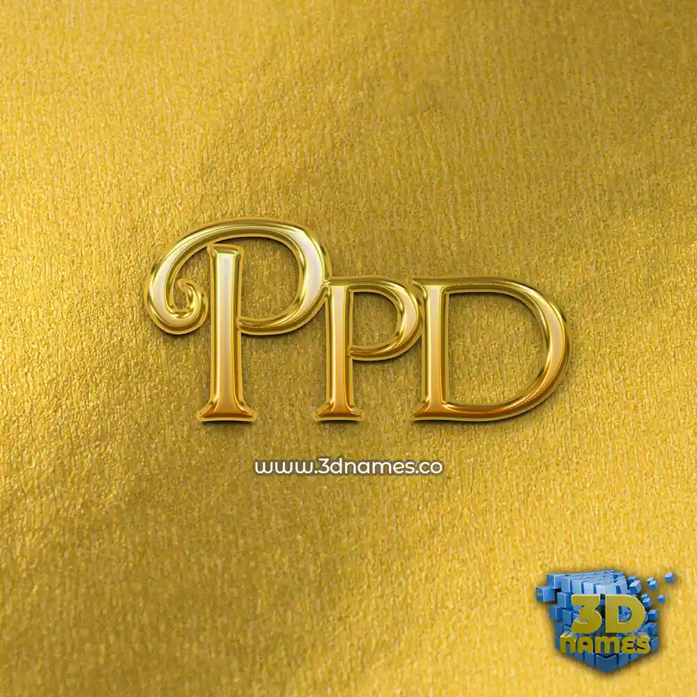 ppd in All Gold style - 3D name wallpaper