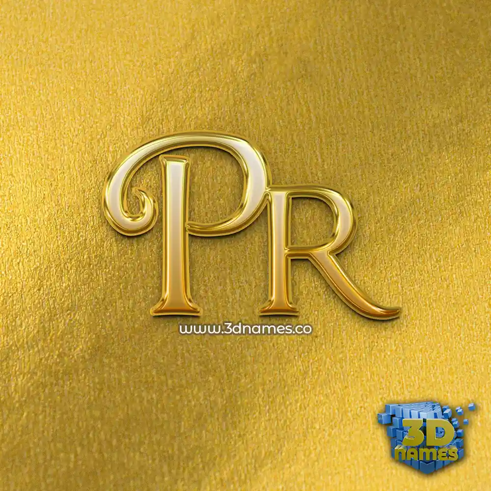 pr in All Gold style - 3D name wallpaper
