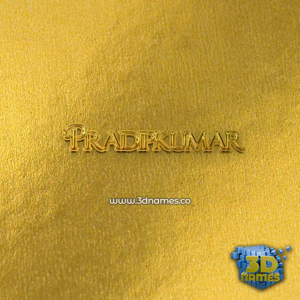 pradipkumar in All Gold style - 3D name wallpaper