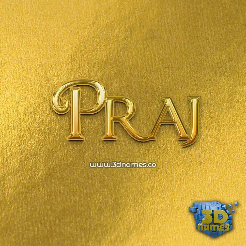 praj in All Gold style - 3D name wallpaper