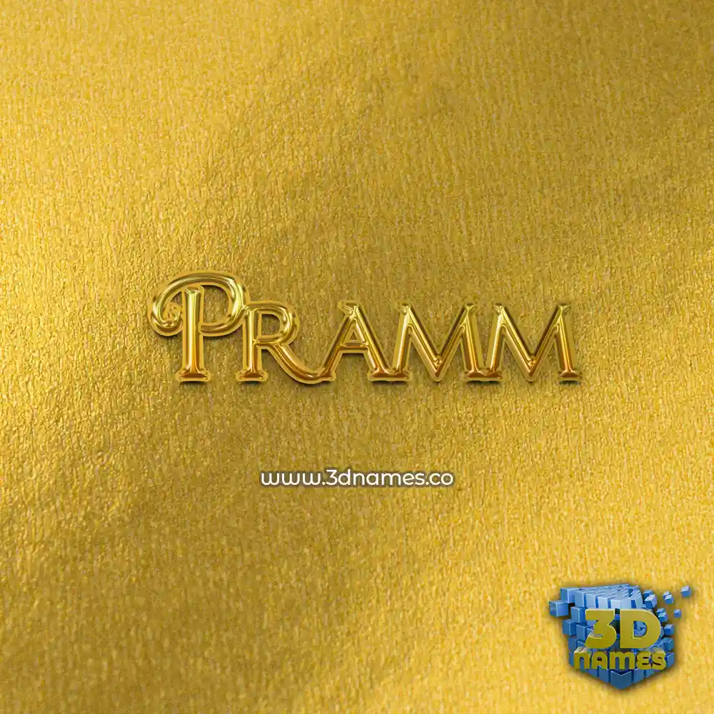 pramm in All Gold style - 3D name wallpaper