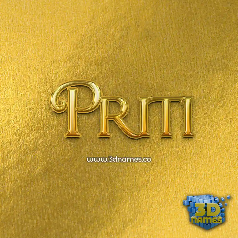 priti in All Gold style - 3D name wallpaper