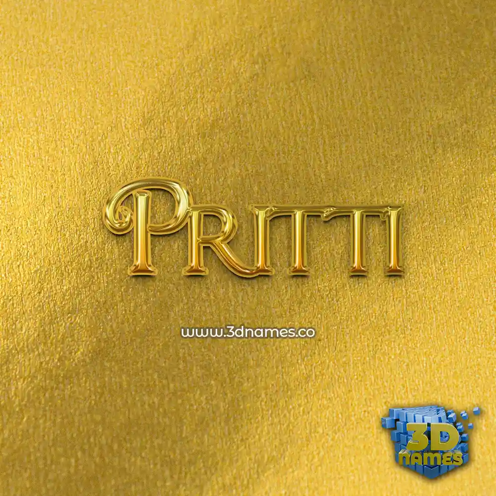 pritti in All Gold style - 3D name wallpaper