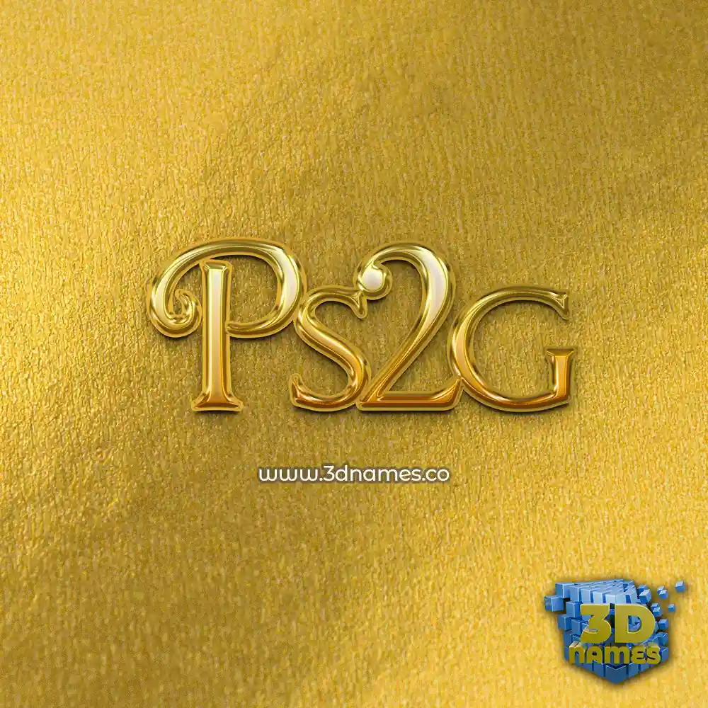 ps2g in All Gold style - 3D name wallpaper