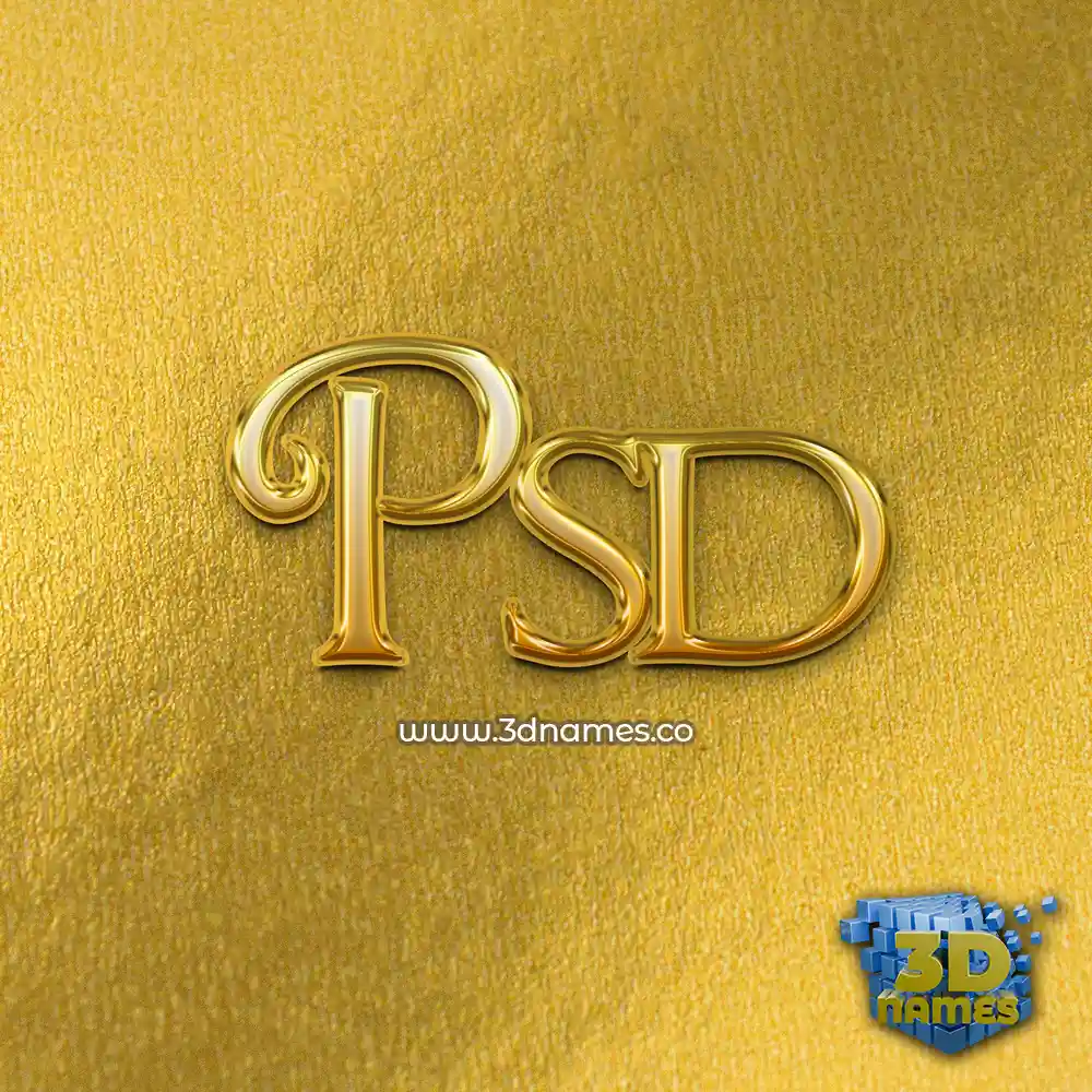 psd in All Gold style - 3D name wallpaper