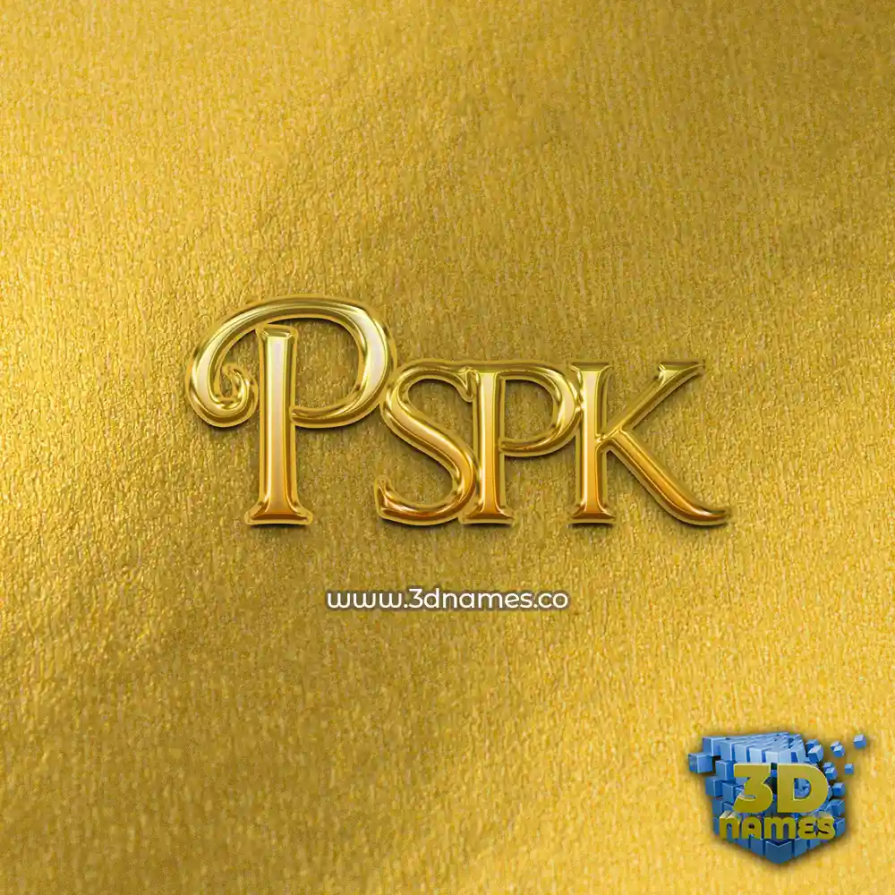 pspk in All Gold style - 3D name wallpaper