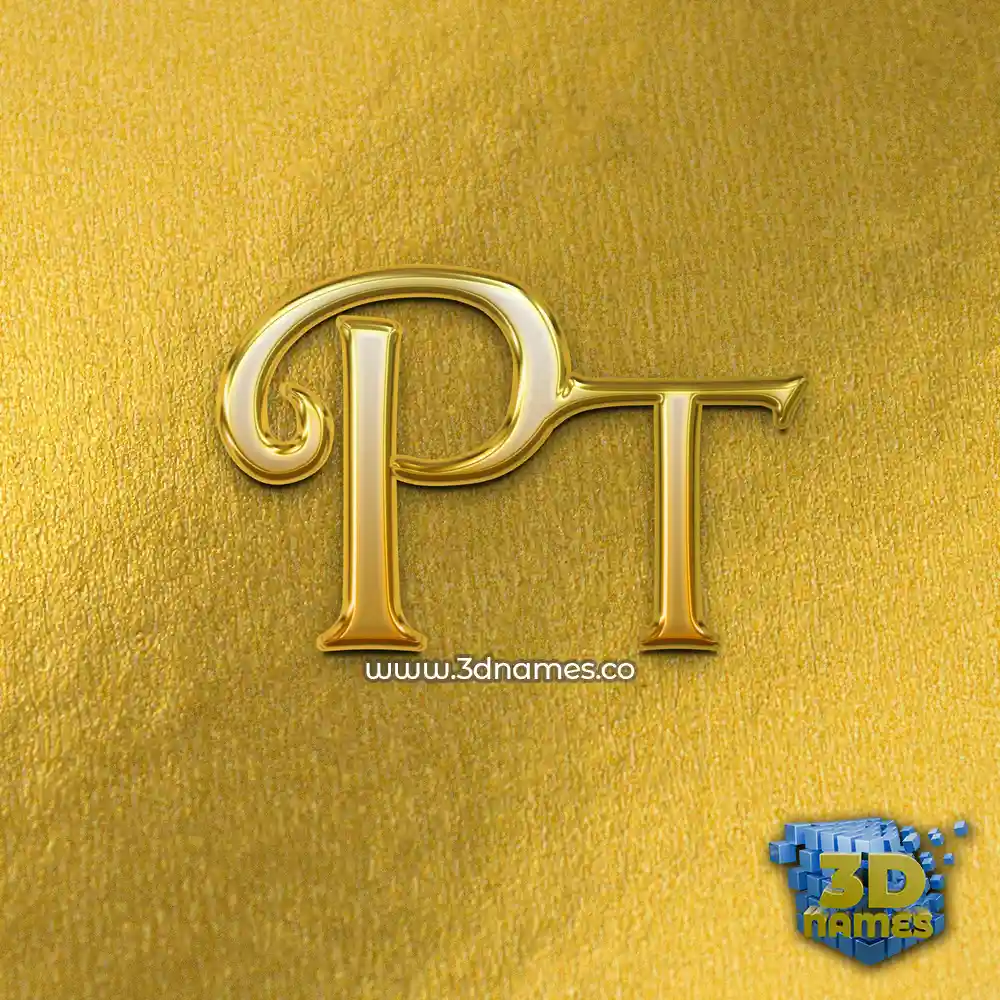 pt in All Gold style - 3D name wallpaper