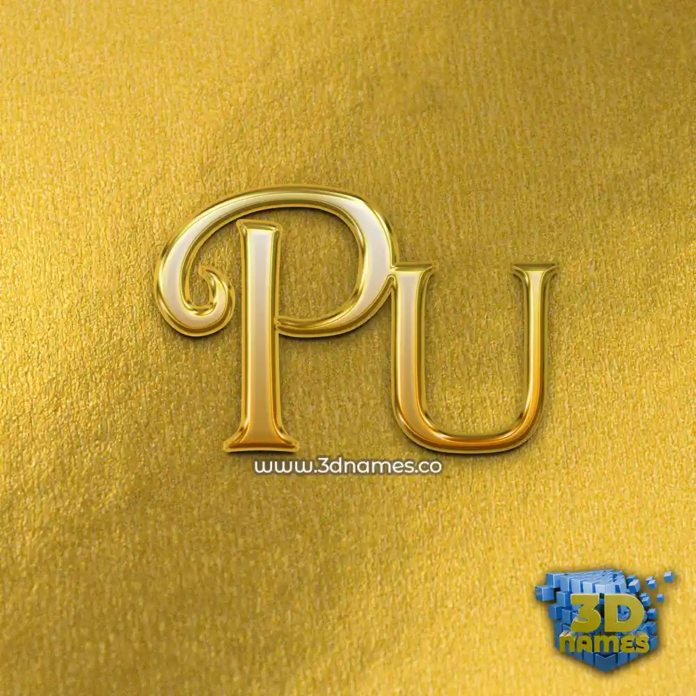 pu in All Gold style - 3D name wallpaper