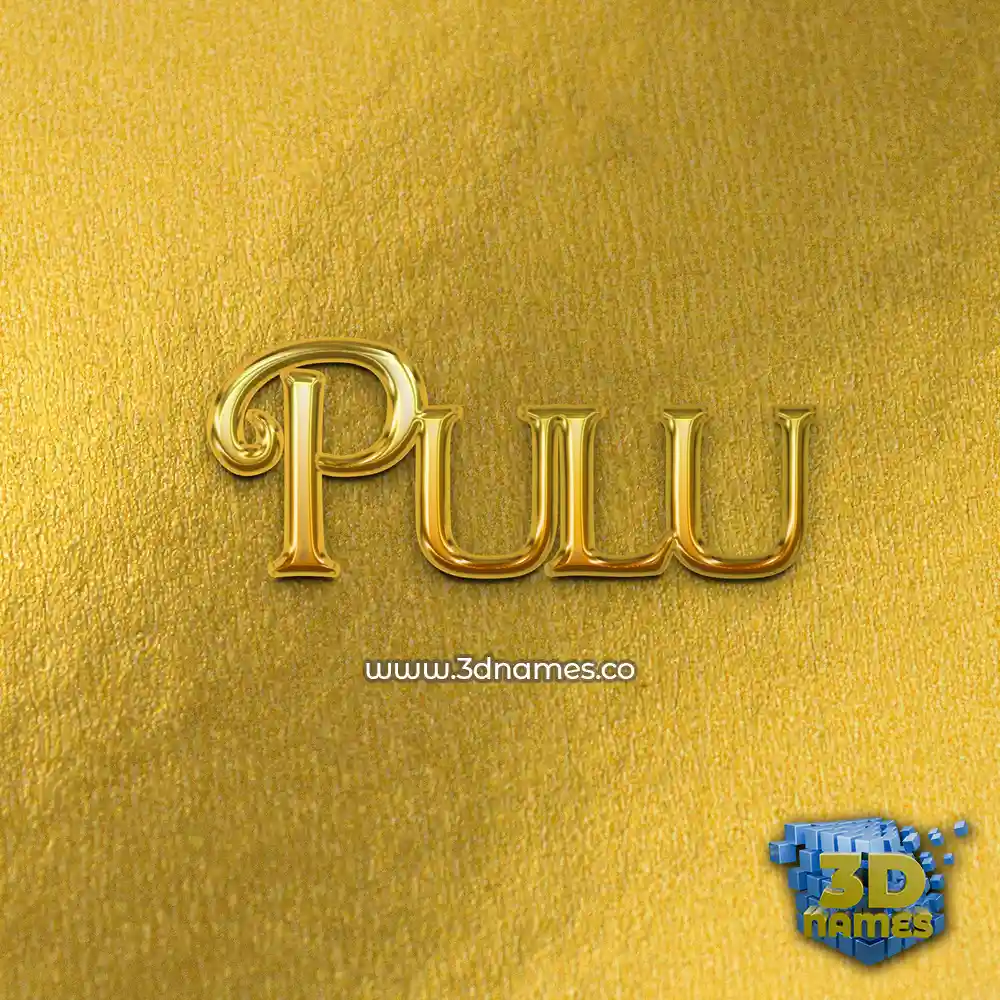 pulu in All Gold style - 3D name wallpaper