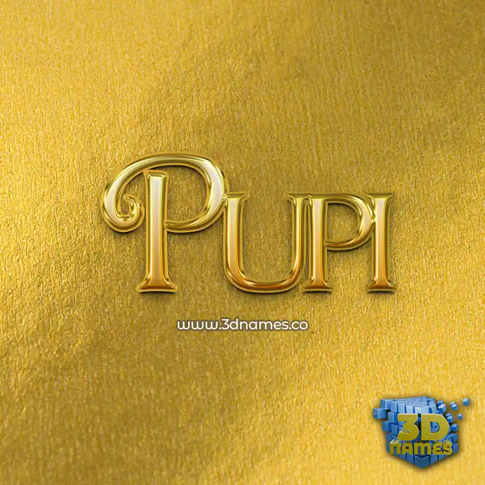pupi in All Gold style - 3D name wallpaper