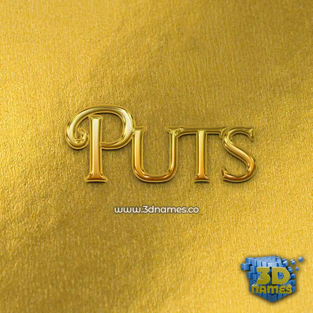 puts in All Gold style - 3D name wallpaper