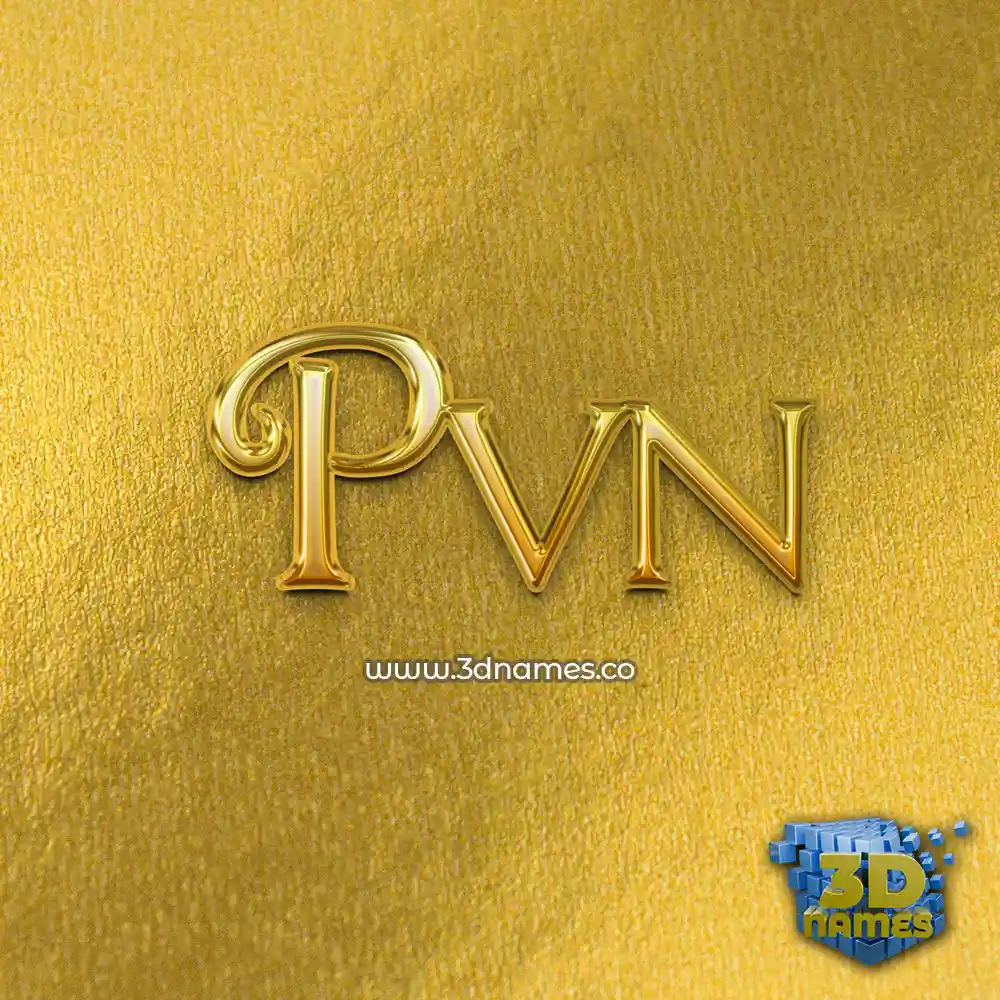 pvn in All Gold style - 3D name wallpaper