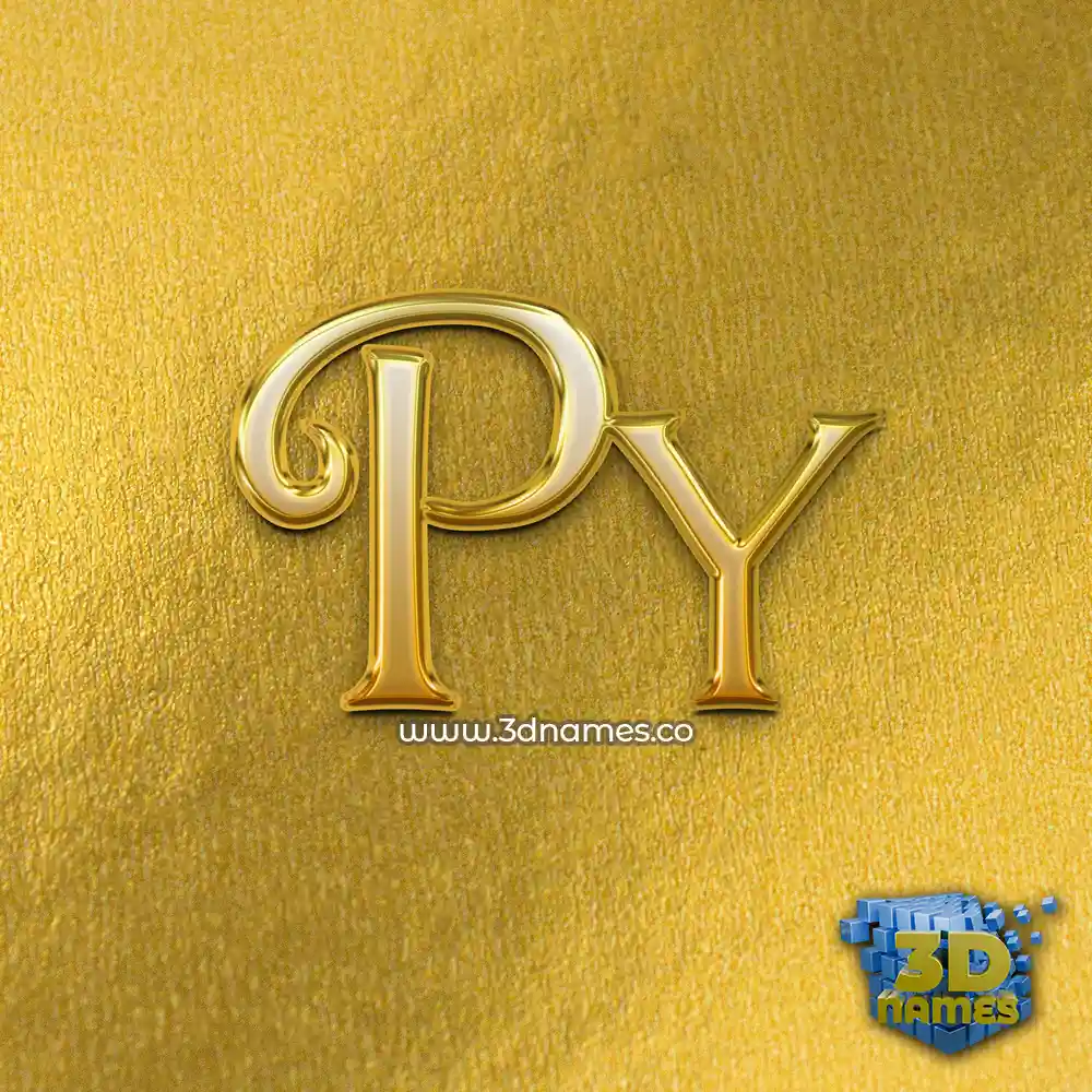 py in All Gold style - 3D name wallpaper