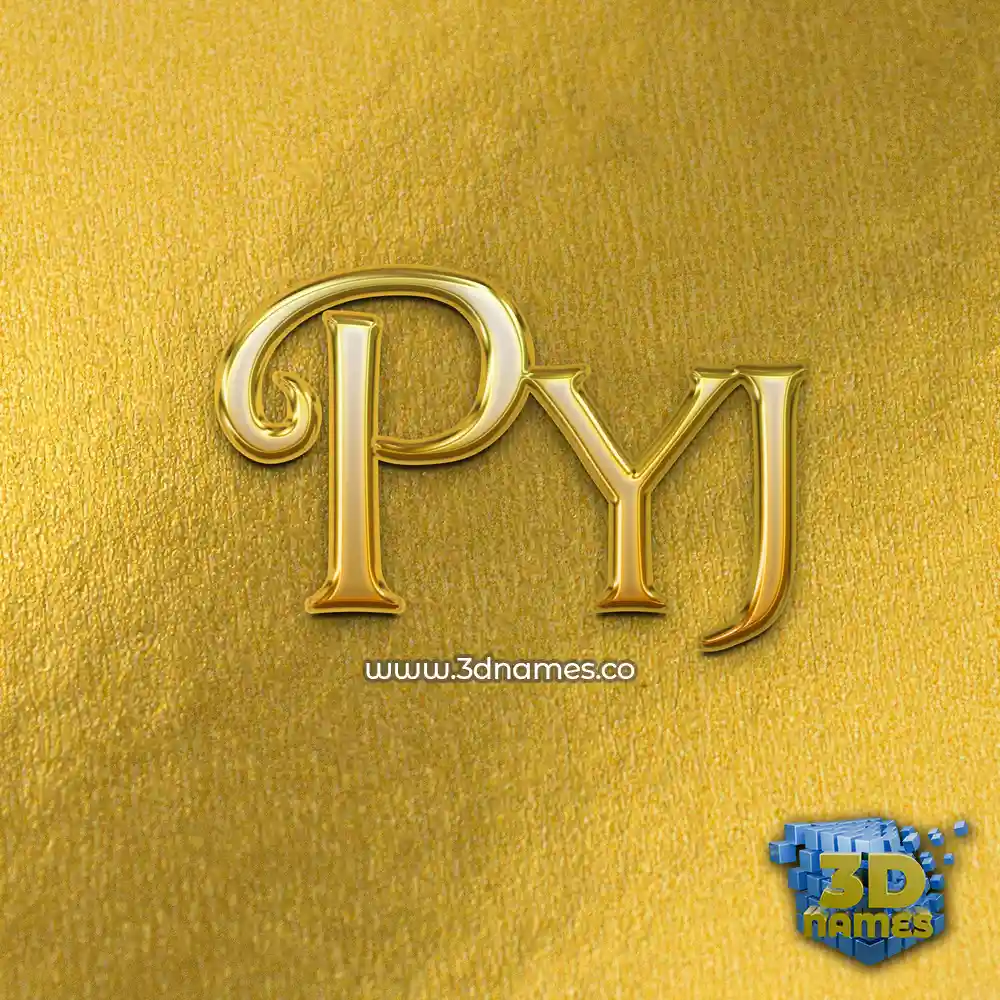 pyj in All Gold style - 3D name wallpaper