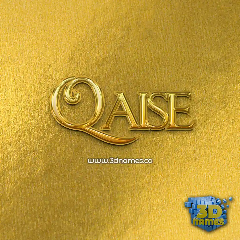 qaise in All Gold style - 3D name wallpaper