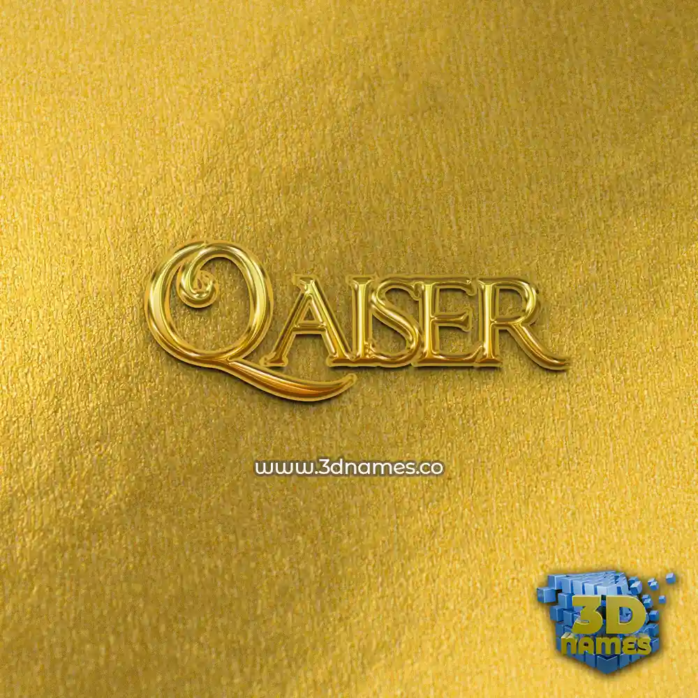qaiser in All Gold style - 3D name wallpaper