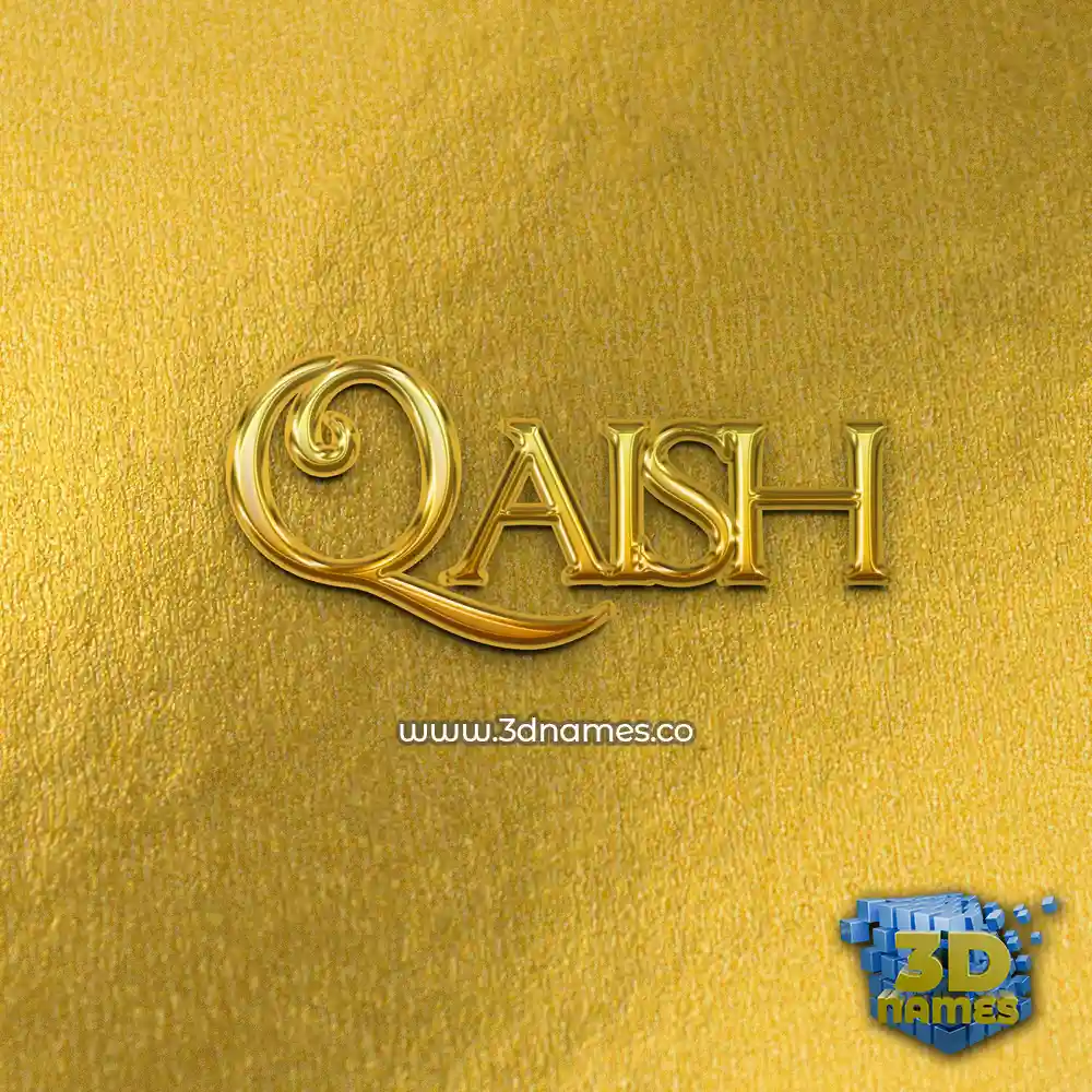 qaish in All Gold style - 3D name wallpaper