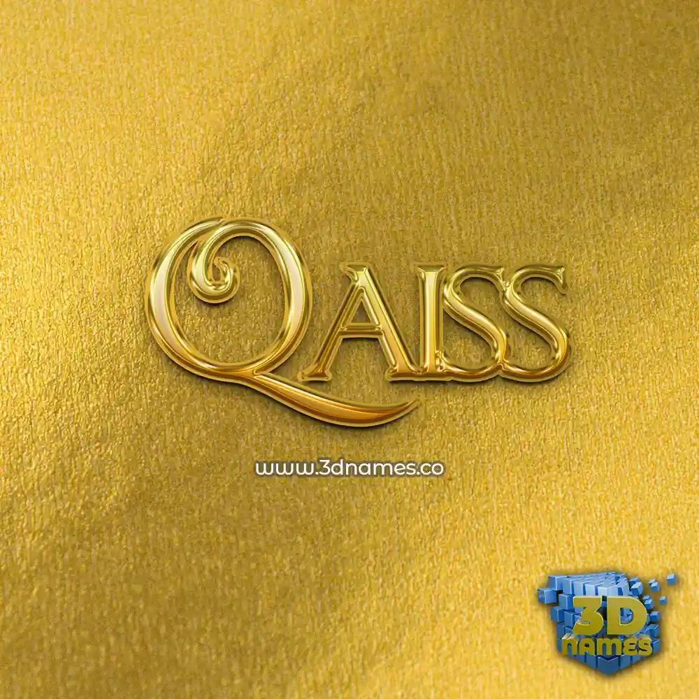 qaiss in All Gold style - 3D name wallpaper