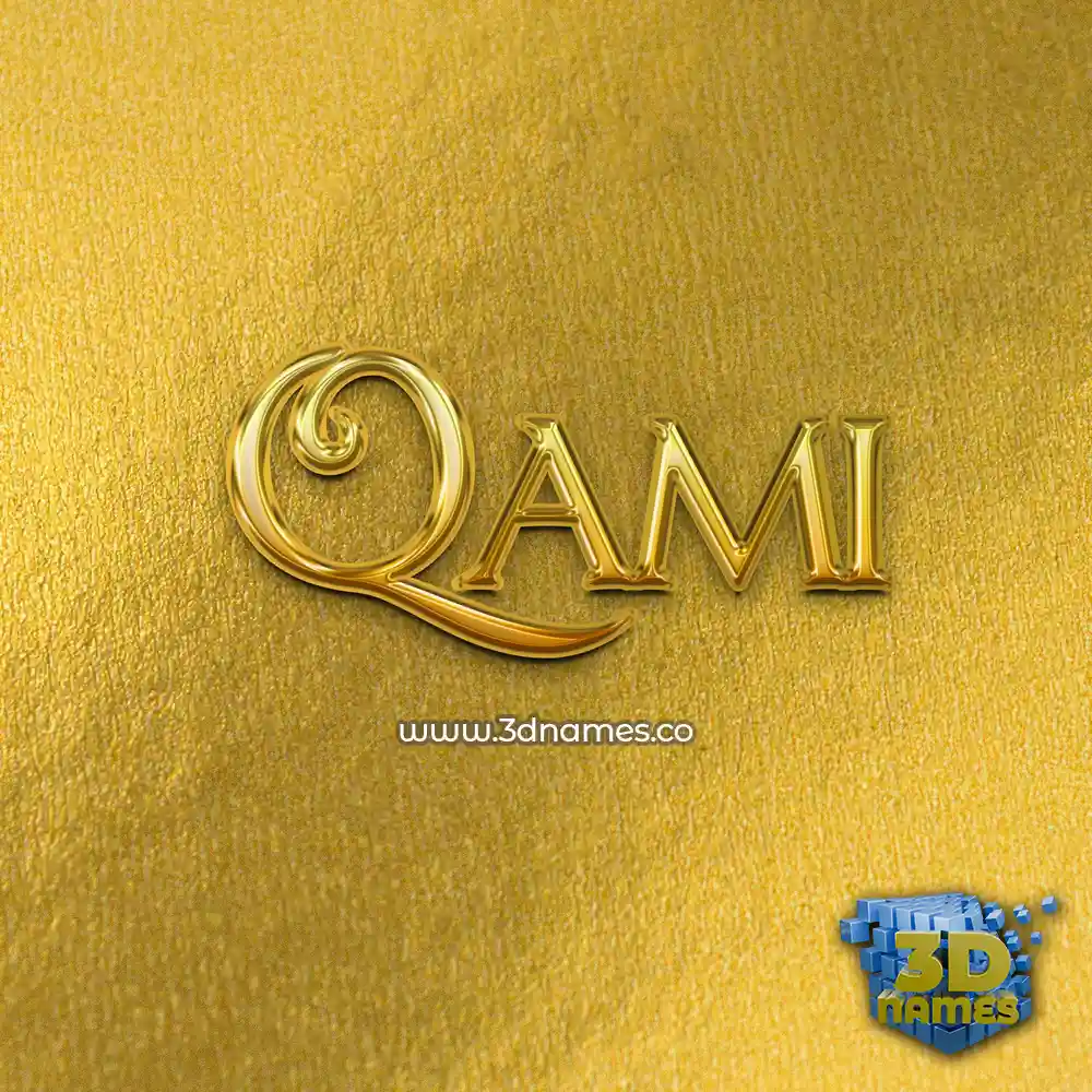 qami in All Gold style - 3D name wallpaper