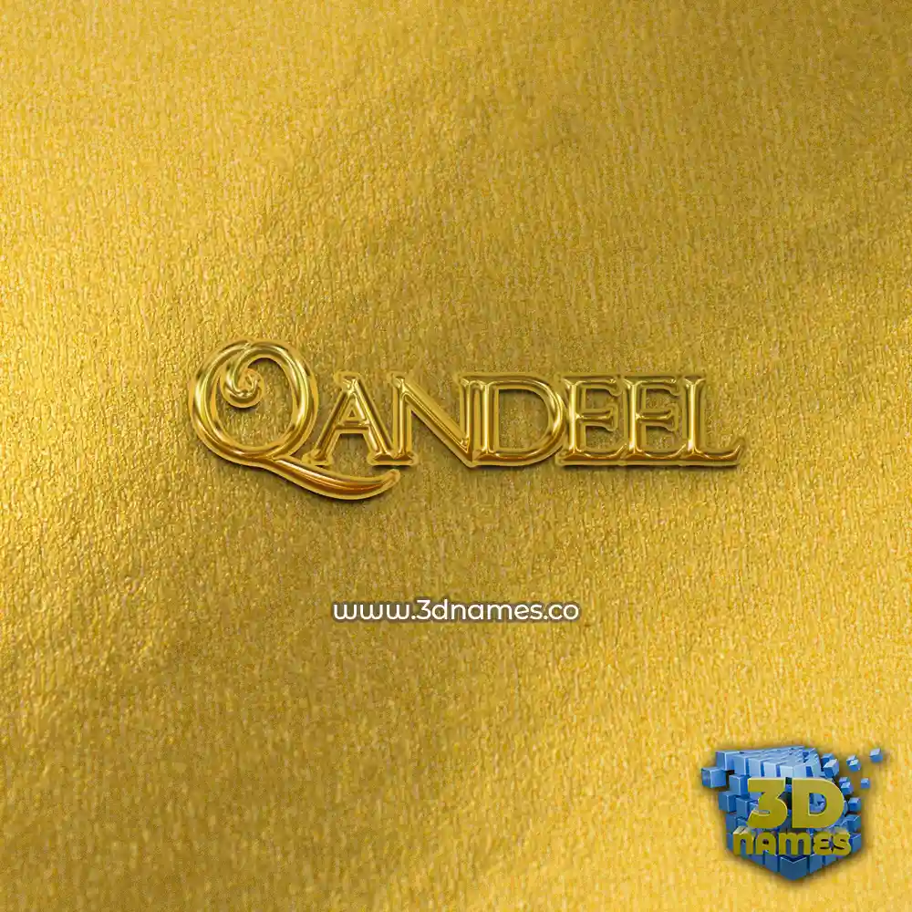 qandeel in All Gold style - 3D name wallpaper