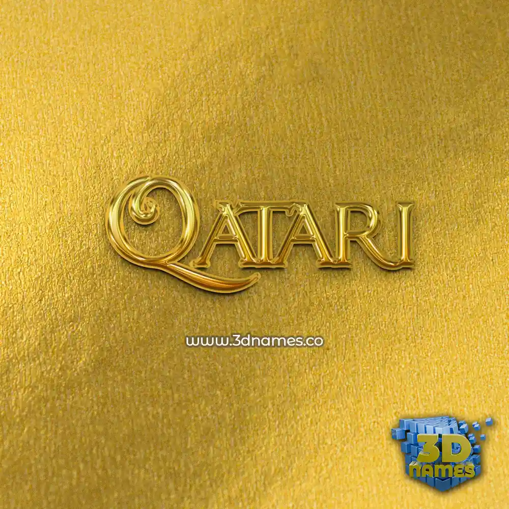 qatari in All Gold style - 3D name wallpaper
