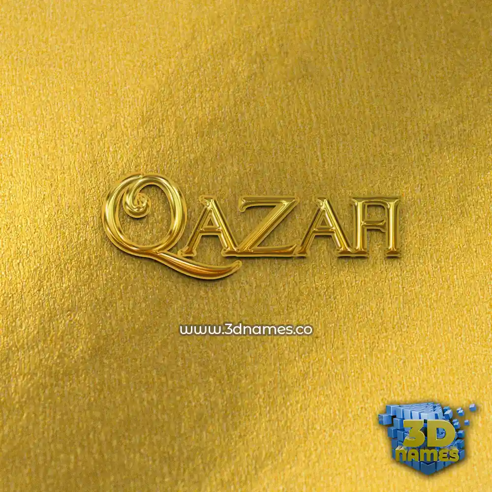qazafi in All Gold style - 3D name wallpaper