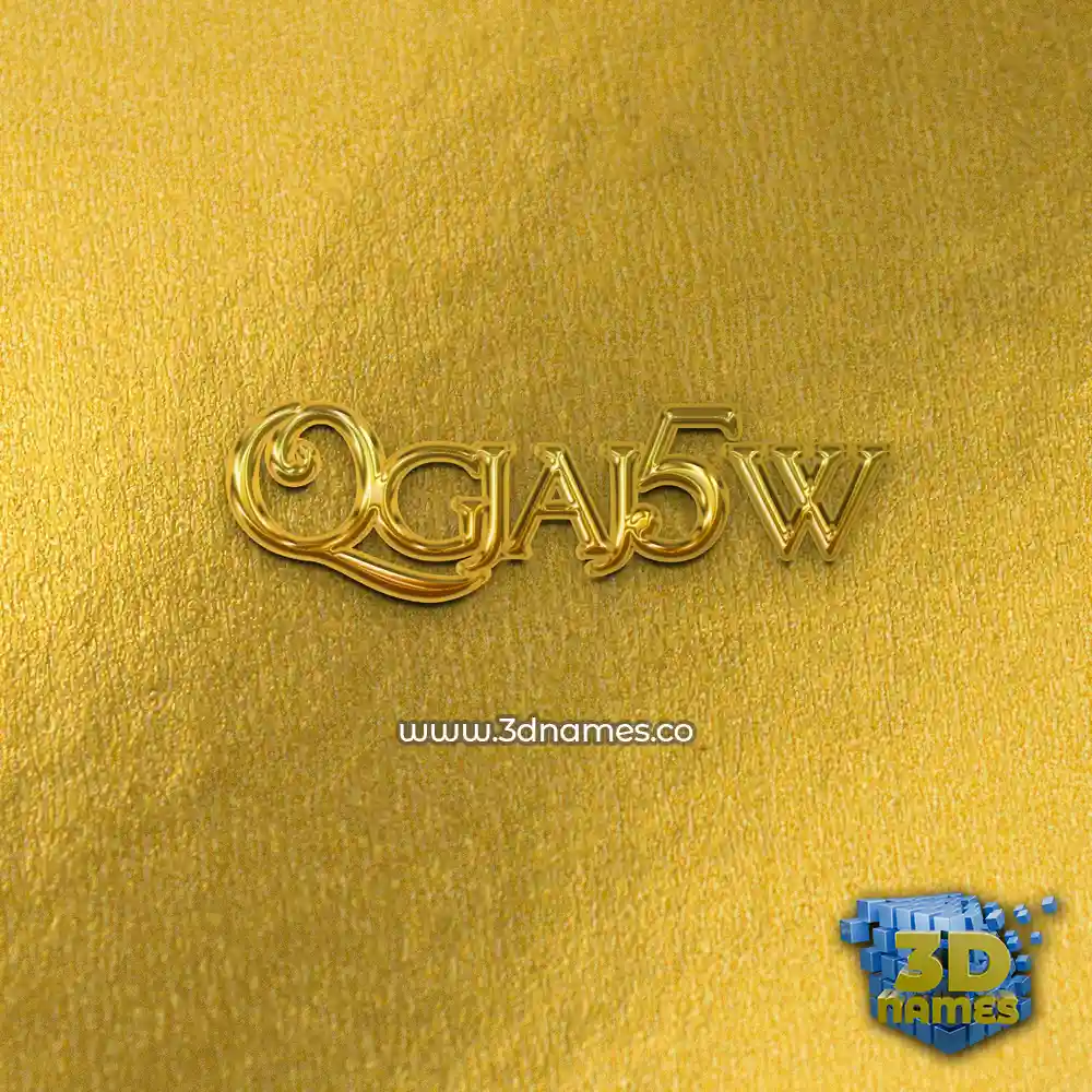 qgjaj5w in All Gold style - 3D name wallpaper