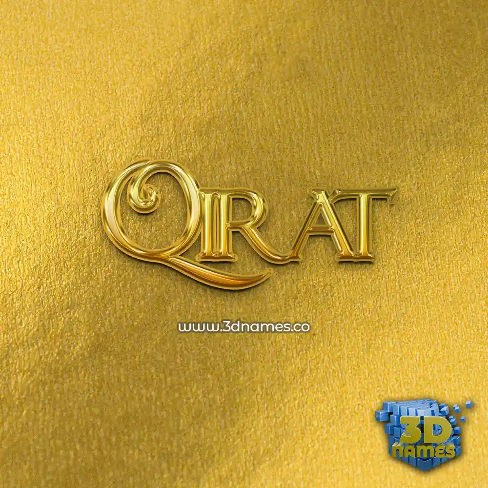 qirat in All Gold style - 3D name wallpaper
