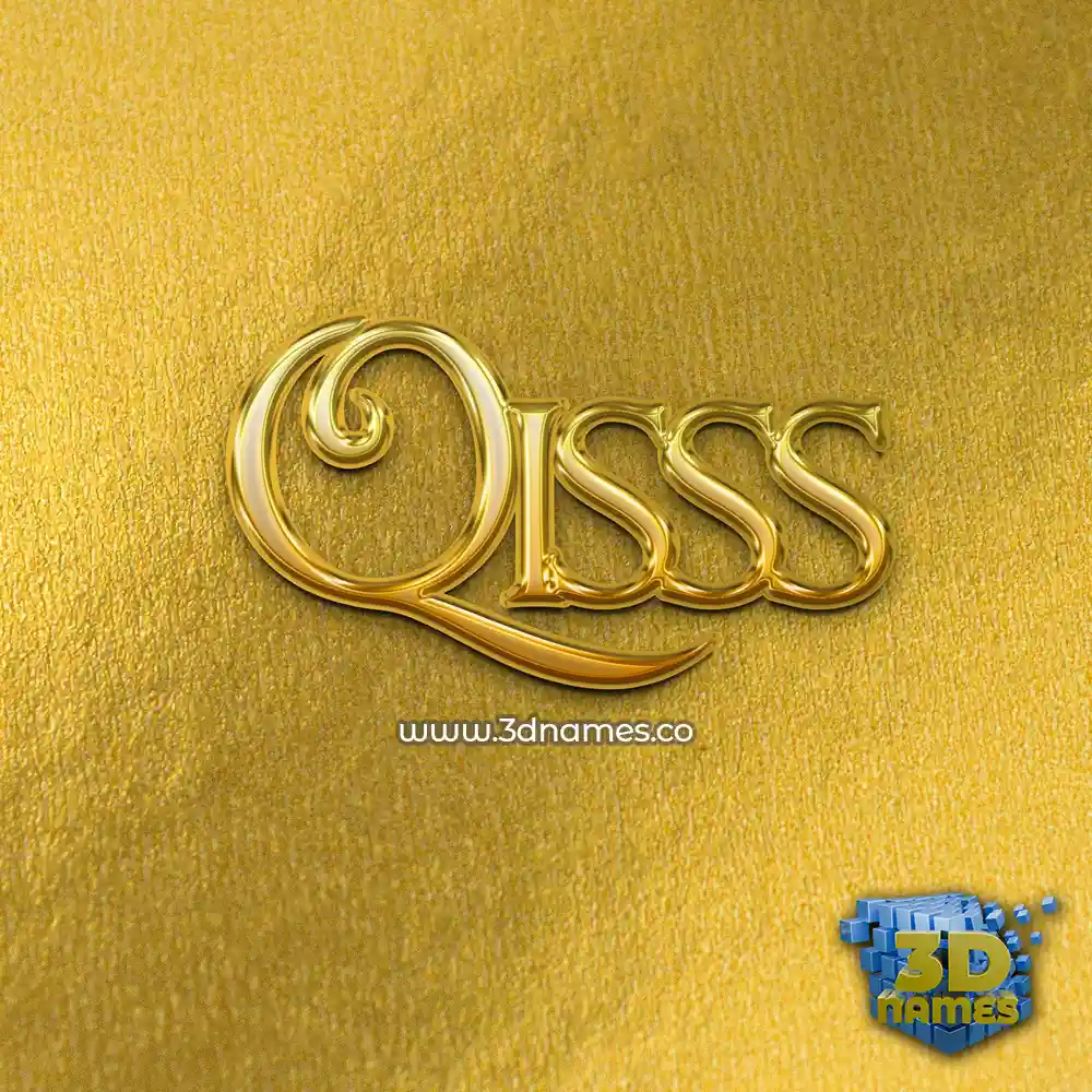 qisss in All Gold style - 3D name wallpaper