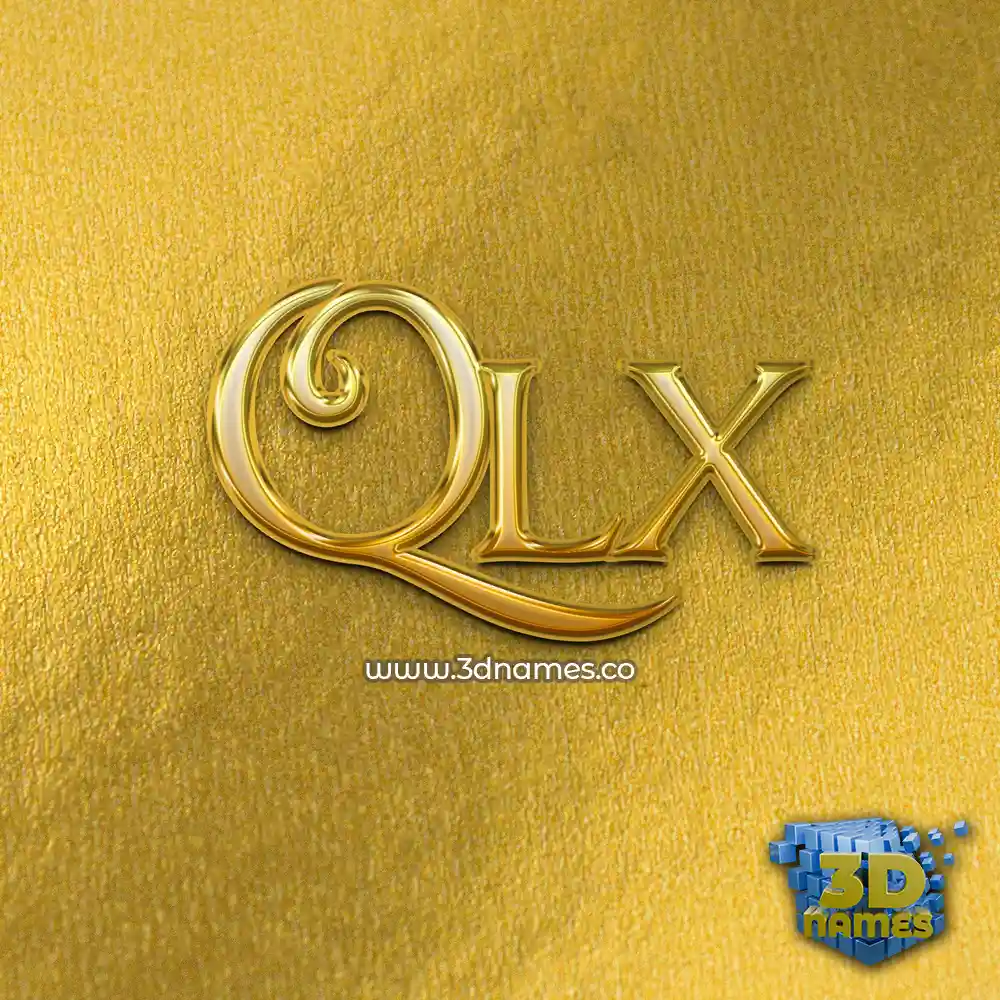qlx in All Gold style - 3D name wallpaper