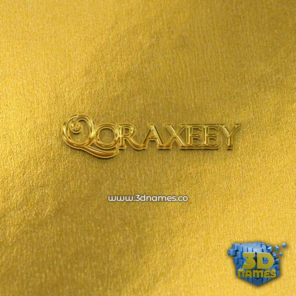 qoraxeey in All Gold style - 3D name wallpaper