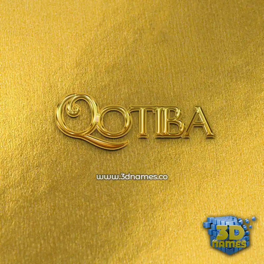 qotiba in All Gold style - 3D name wallpaper